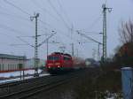 111 148-3 mit RE 4246 mit +30 kurz nach Obertraubling, 9.01.2010