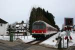 Karlsruher Kopf vor einer RB von Hergatz nach Augsburg - geschoben von 218 469-5, Kilegg, 25.02.10