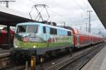 111 039-4  Mit der Bahn in die Berge - DAV  nach Mnchen Hbf via Treuchtlingen beim Aufenthalt in Nrnberg Hbf, 05.01.2012