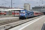 Am 26 juli 2012 fahrt DB Werbelok 101 042 ab nach Ingolstadt als RE.