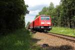 16.06.2014; 245 008 erreicht mit ihrer RB nach München Hbf den Bahnhof Hörlkofen