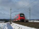 442 105 ist 08.Februar 2015 als RB 59361 bei Blumau in Richtung Lichtenfels unterwegs.