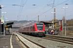 RE 4613 nach Wrzburg steht am 17.Mrz 2015 im Bahnhof Karlstadt(Main).