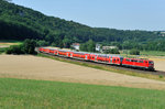 111 055-0 mit RB59093 von Nürnberg Hbf nach München Hbf bei Breitenfurt, 17.07.2015