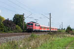 111 170 mit RB 58120 Treuchtlingen-Würzburg am 07.09.2014 bei Windsfeld-Dittenheim.