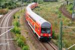 BERLIN, 19.07.2009, RE3 nach Schwedt (Oder) hat soeben den Bahnhof Gesundbrunnen verlassen