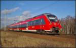 DB 442 137 als RE7 Bad Belzig zur Verstrkung des RE7 Dessau am 06.02.2014 auf dem Weg durch die Berliner Wuhlheide nach Berlin Schnefeld Flughafen