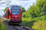 RE 9 an der Umlaufsperre des Bahnhofs Lancken.