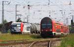 EP Cargo 187 085 abfahrbereit - RE3 ab nach Stralsund - 30.05.2018 - Anklam / Hafenstrasse 