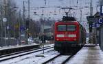 Ein Hauch von Winter - RE3 mit DB 112 189-6 am 16.01.2021 ausfahrend Bf Anklam