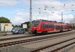 442 355 als S1(Warnemünde-Rostock)bei der Ausfahrt in Warnemünde,streng bewacht von der Polizei.14.08.2016