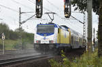 Bei Sonne kann ja bekanntlich Jeder aber bei diesem klasse Regentag kommen dann auch solche Bilder zustande. Täglicher Metronom RB31 in Richtung Hamburg, Höhe Bardowick. 12.09.2017