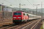 GfF 111 056-8 mit NX-Ersatzzug RB48 in Wuppertal Steinbeck, am 24.03.2021.