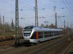 ABELLIO Flirt ,RB 40 Hagen - Essen Hbf., Durchfahrt in Bochum -  Ehrenfeld.(08.03.2008)