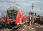 Ein Nachschuss auf den RE4875 nach Gieen, auerplanmig mit einem 763.6 Steuerwagen am Schluss Eschweiler Hbf 21.2.10