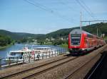 Ein Dosto-Steuerwagen unterwegs als S1 nach Meien am 16.06.2010 in Knigstein im Elbtal