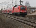 182 023-2 mit RE 17064 von Dresden Hbf nach Leipzig Hbf bei der Durchfahrt im Leipzig Engelsdorf.13.04.2013 