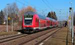 Am 14.02.2015 durchfährt der RE 4766 (Dresden Hbf - Hof Hbf) den Haltepunkt Oberrothenbach.