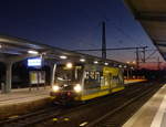 Burgenlandbahn 672 909 als RB 34924 aus Zeitz, am 16.11.2018 in Weißenfels.