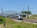 abellio 9442 808 als RB 74665 von Saalfeld (S) nach Halle (S) Hbf, am 28.06.2019 in Naumburg (S) Hbf.