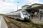 abellio 9442 804 als RB 74674 von Halle (S) Hbf nach Saalfeld (S), am 01.06.2022 in Naumburg (S) Hbf.