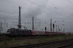 182 528 verlässt mit ihrer RB20 nach Eisenach den Bahnhof Großkorbetha.