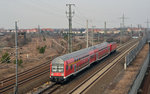 114 028 erreicht mit einer RB aus Wittenberg am 28.02.16 Bitterfeld.