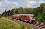 114 027 schob am 19.06.16 ihre RB von Wittenberg nach Bitterfeld durch Muldenstein.