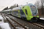 445 030-3 verlässt am 20.1.2018 als RE7 (RE21062) von Neumünster nach Flensburg den Bahnhof Rendsburg.