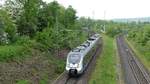 Ein Verstärker der Linie RB51 nach Nordhausen verlässt gerade Eichenberg und trifft mit der STrecke von Göttingen zusammen.