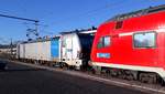 DB 193 803-4 und D-DB 50 80 86-81 045-6 DBpbzfa 766 als Lok & Steuerwagen am RE 4963 nach Nürnberg Hbf, am 01.01.2020 in Sonneberg (Thür) Hbf.