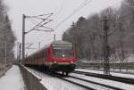 Die RB 16315 von Eisenach nach Halle (S) Hbf, am 31.01.2015 in Erfurt-Bischleben.