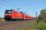 Mit einer RB (Offenburg - Neuenburg (Baden)) fuhr am 05.05.2016 die Freiburger 146 113-6  Baden Württemberg erfahren/Lankreis Ortenau  bei Scherzingen ihrem nächsten Zwischenhalt in Bad