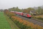 Nachschuss auf die Freiburger 146 239-9  Richtung Heimat! , als diese am 31.10.2016 ihre RB (Basel Bad Bf - Offenburg) in den Bahnhof von Müllheim (Baden) schob.