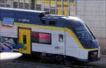 Ein neuer Zug f�r Baden-W�rttemberg -     Alstom Coradia Max 447 004 im Vorfeld des Ulmer Hauptbahnhofes.