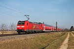 Nachschuss am 07.02.2015 auf die Freiburger 146 114-4  Baden Württemberg erfahren , die an diesem Tag einen RE (Basel Bad Bf - Offenburg) gen Freiburg schob.