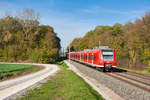 425 625 mit der RB (Würzburg Hbf - Treuchtlingen) bei Mörlbach, 26.10.2019