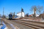 440 416 Agilis als ag 84191 (Neumarkt (Oberpf) - Plattling) bei Moosham, 13.02.2021