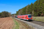 440 307 DB Regio als RB 58799 (Neustadt (Aisch) Bahnhof - Nrnberg Hbf) bei Hagenbchach, 30.03.2021