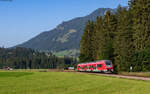 633 052 als RE 57422 (Augsburg Hbf - Oberstdorf) bei Langenwang 11.8.25