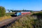 146 246 DB Regio  Bahnland Bayern - Zeit für dich  mit RE 4858 (München Hbf - Nürnberg Hbf) bei Batzhausen, 10.10.2021