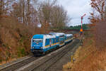 223 072 DLB  Griaß di, Allgäu  mit ALX 79860 (Hof Hbf - München Hbf) bei Reuth b. Erbendorf, 31.12.2021
