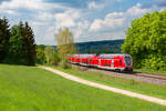 445 092 DB Regio als RB 59097 (N�rnberg Hbf - M�nchen Hbf) bei Dollnstien, 09.05.2022