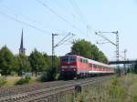 111 222-6 mit RB kurz nach der Abfahrt in Thngersheim, 19.08.2009