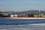 Die RB 37624 nach Saalfeld(Saale) ist am 22.01.11 bei Halach Richtung Stockheim unterwegs.