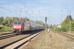 DB Regio AG - Region Nordost mit 146 278 (NVR-Nummer: 91 80 6146 278-7 D-DB) und einer Regio Doppelstocksteuerwagengarnitur in Richtung Stendal am 19. September 2025 in Trebbin.