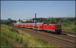 DB 112 133-4 schiebt den RE5 am 18.06.2012 nach Bln.-Sdkreuz (gesehen Berlin Bornholmer Strae)