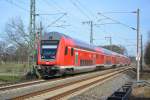 Dieser RE 160 Steuerwagen ist am 22.03.2015 unterwegs auf der RE 1 nach Brandenburg an der Havel.
