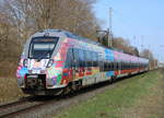 442 854-6 als S1(Warnemünde-Rostock)bei der Einfahrt in Rostock-Bramow.18.04.2021