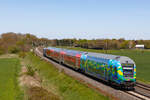 RE 9 mit dem Touristik Steuerwagen bei Gessel nach Osnabr�ck; geschoben von einer SRI 146. 29.4.26